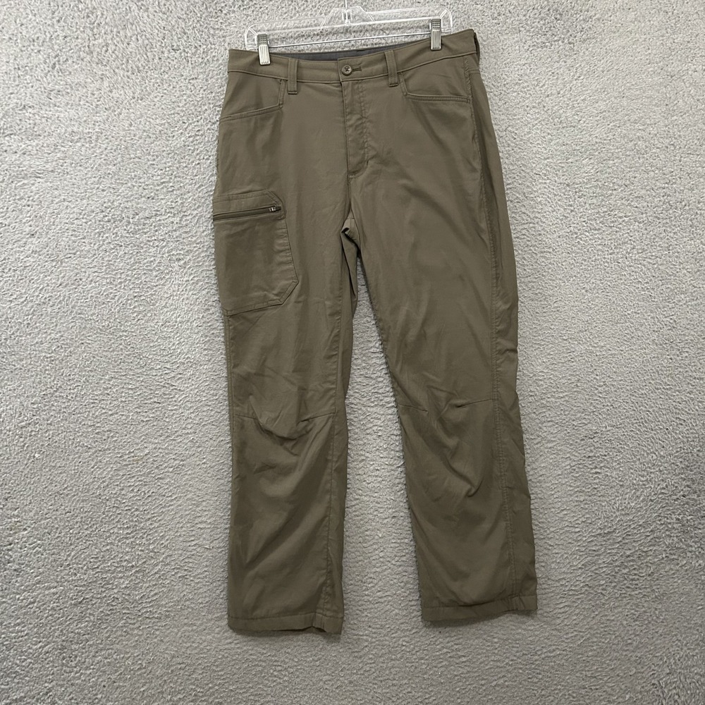 Eddie Bauer Pants Mens 32x30 Green Gray Athletic Fit Rainier Lined Pockets Adult